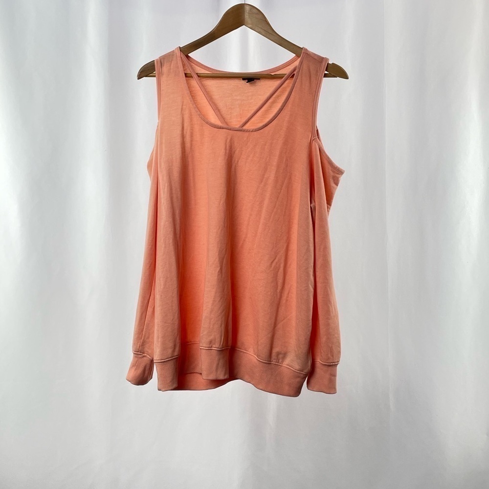 Torrid Mineral Wash Cold Shoulder Strappy Top in Peach‎ Size Large - Picture 4 of 10
